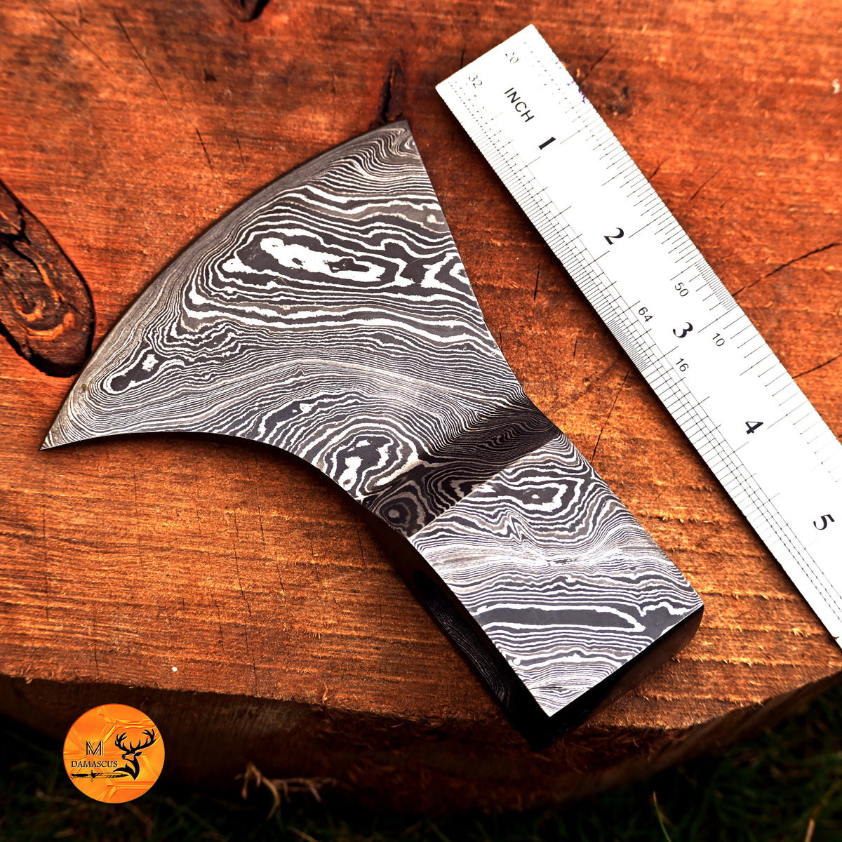CUSTOM MADE HAND FORGED DAMASCUS STEEL AXE HEAD VIKING HATCHET TOMAHAWK 1526