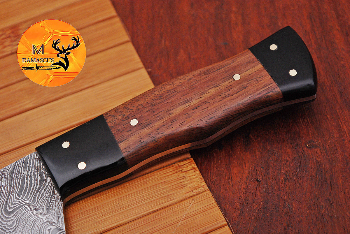 Chef Knife Custom Made Hand Forged Damascus Steel Utility Kitchen Knife With Wood & Resin Handle 1564