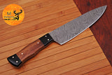 Chef Knife Custom Made Hand Forged Damascus Steel Utility Kitchen Knife With Wood & Resin Handle 1564