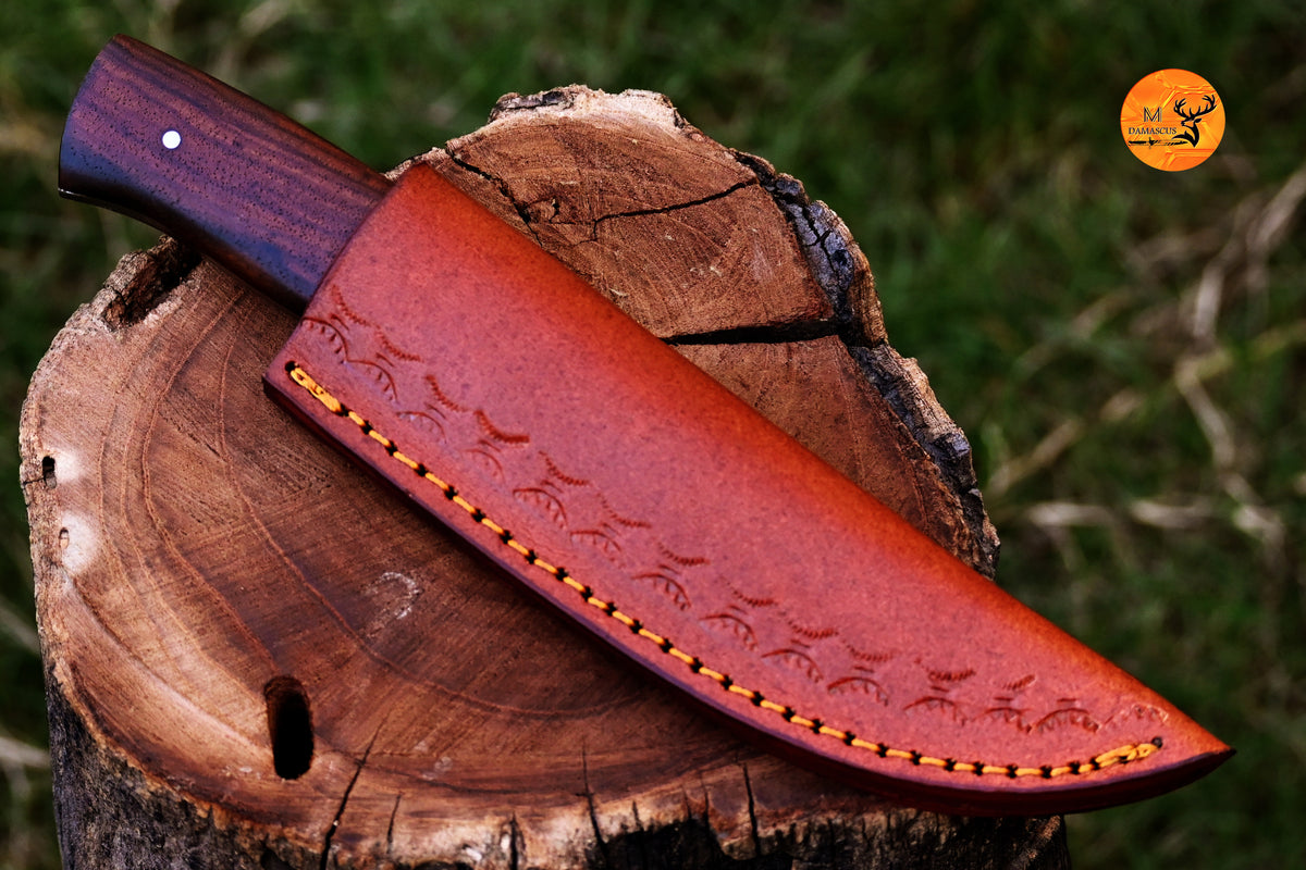 CUSTOM HANDMADE FORGED DAMASCUS STEEL SKINNING KNIFE HUNTING BOWIE SURVIVAL KNIFE EDC 2677