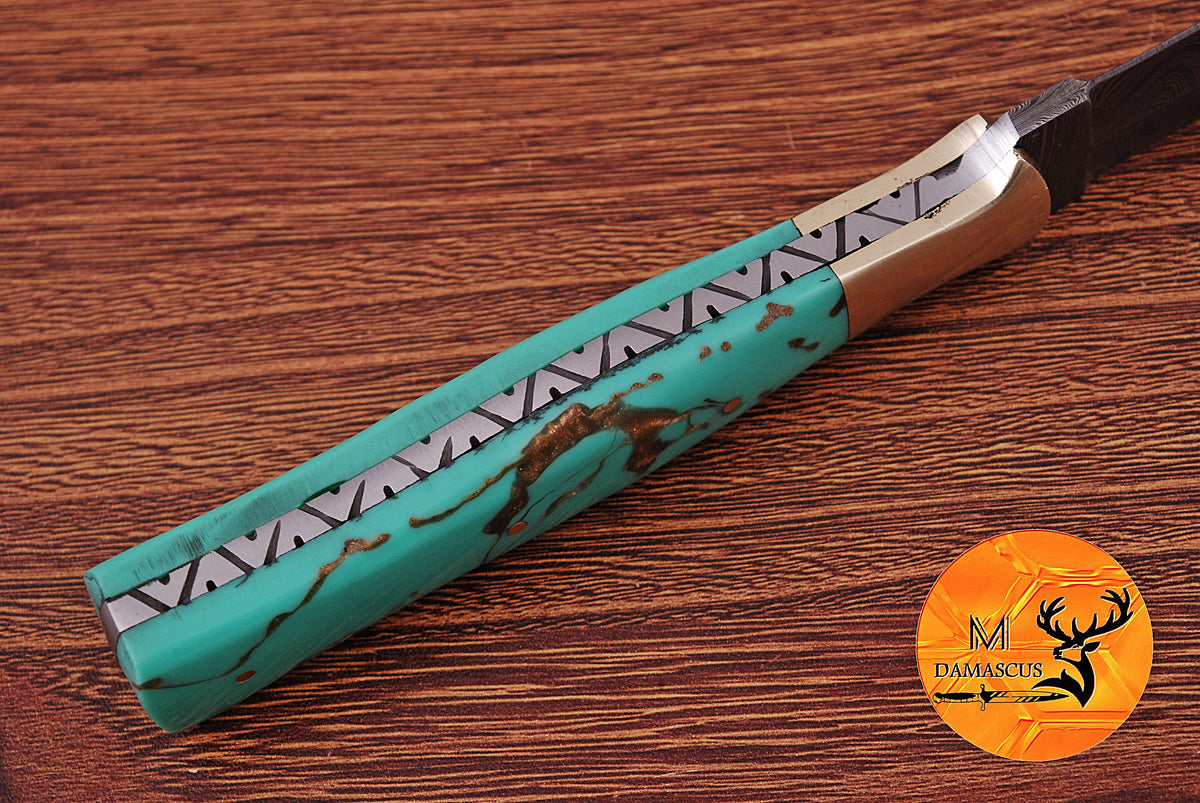 CUSTOM HANDMADE FORGED DAMASCUS STEEL BOOT KNIFE THROWING DAGGER HUNTING KNIFE EDC 863