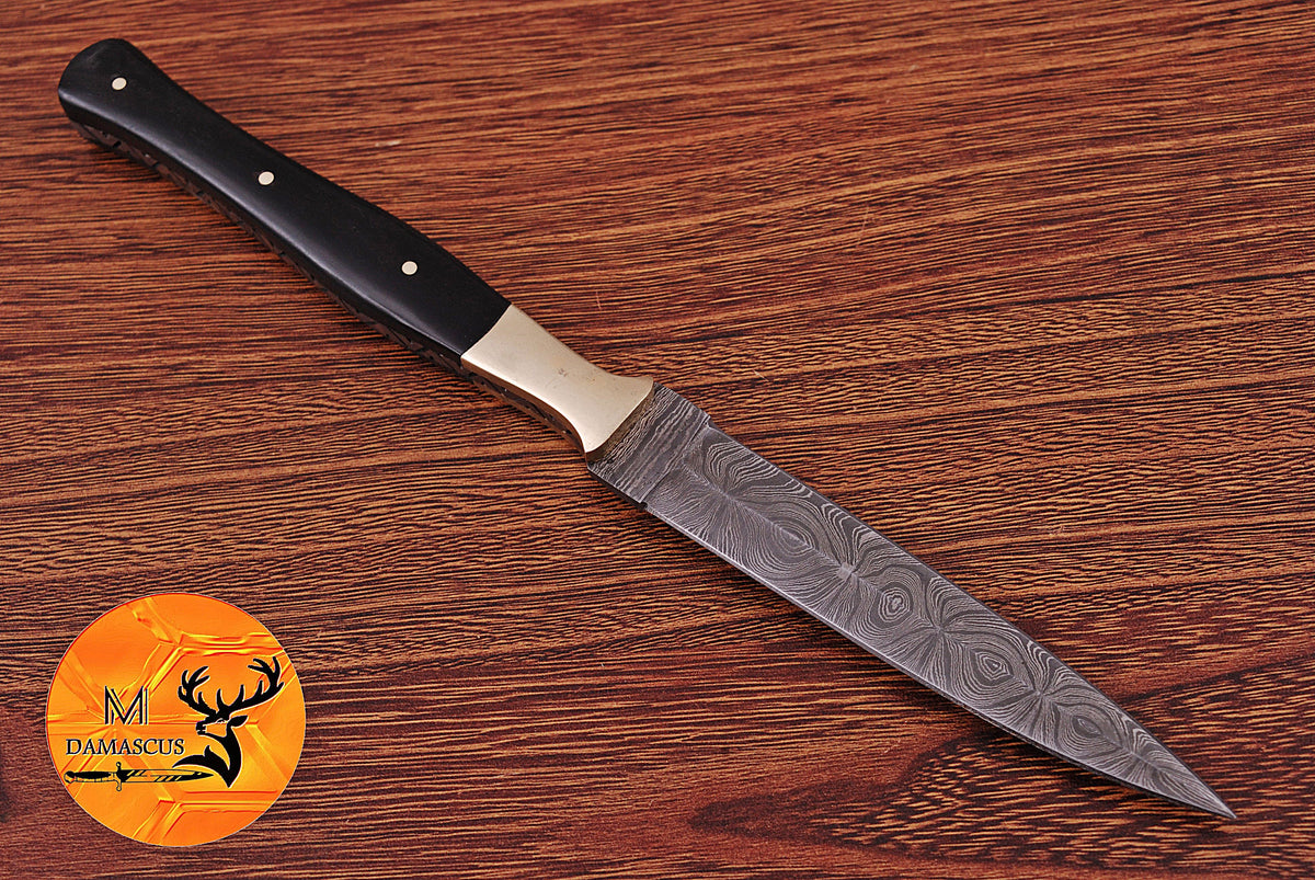 CUSTOM HANDMADE FORGED DAMASCUS STEEL BOOT KNIFE THROWIG HUNTING KNIFE EDC 1270