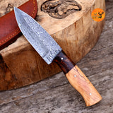 CUSTOM HANDMADE FORGED DAMASCUS STEEL SKINNING KNIFE HUNTING BOWIE SURVIVAL KNIFE EDC 2676