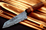 Chef Knife Custom Made Hand Forged Damascus Steel Utility Kitchen Knife With Wood Handle 2735
