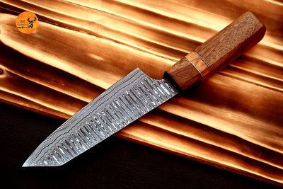 Chef Knife Custom Made Hand Forged Damascus Steel Utility Kitchen Knife With Wood Handle 2735