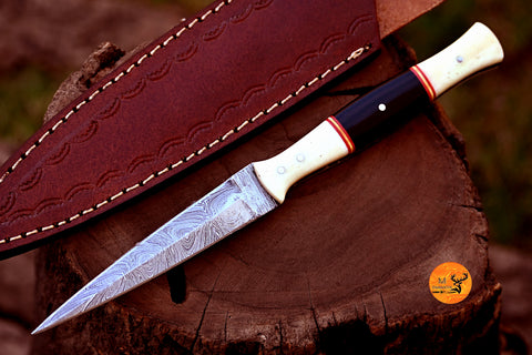 CUSTOM HANDMADE FORGED DAMASCUS STEEL BOOT KNIFE THROWIG HUNTING KNIFE EDC 2722
