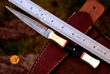 CUSTOM HANDMADE FORGED DAMASCUS STEEL BOOT KNIFE THROWIG HUNTING KNIFE EDC 2722