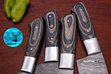 CUSTOM MADE CHEF KNIFE SET HAND FORGED DAMASCUS STEEL KITCHEN KNIVES SET WITH WOOD HANDLE 990