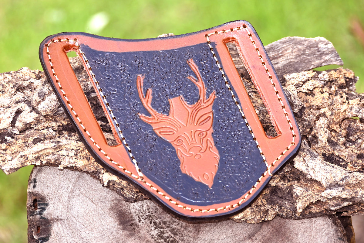 CUSTOM HANDMADE COW LEATHER SHEATH FOR FOLDING BLADE KNIFE SURVIVAL EVERYDAY CARRY 2747