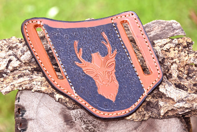 CUSTOM HANDMADE COW LEATHER SHEATH FOR FOLDING BLADE KNIFE SURVIVAL EVERYDAY CARRY 2747