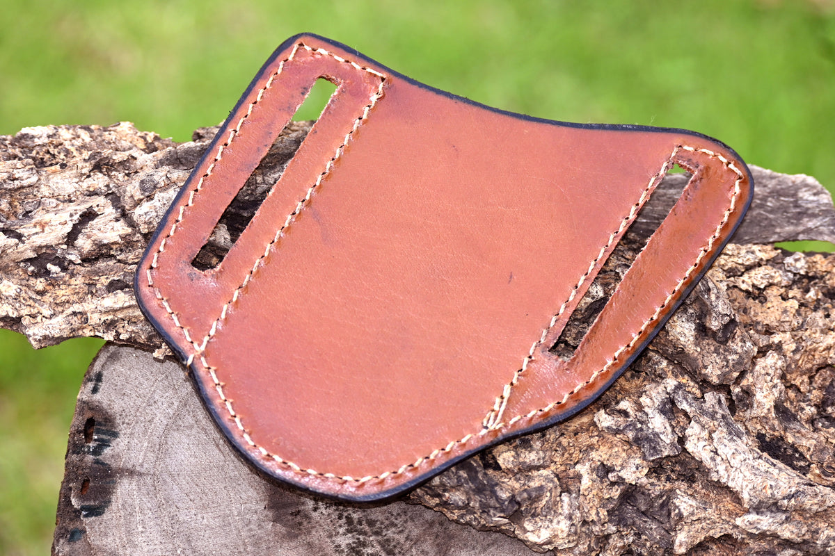 CUSTOM HANDMADE COW LEATHER SHEATH FOR FOLDING BLADE KNIFE SURVIVAL EVERYDAY CARRY 2747