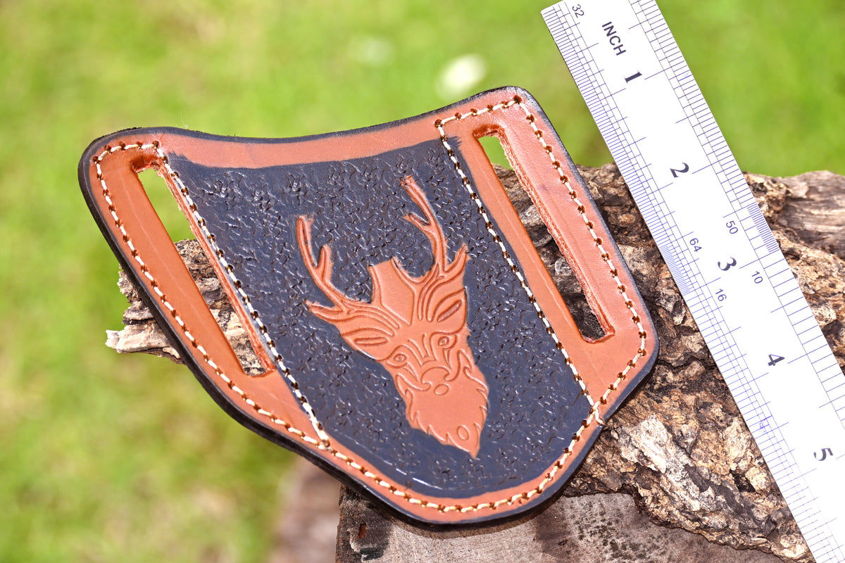 CUSTOM HANDMADE COW LEATHER SHEATH FOR FOLDING BLADE KNIFE SURVIVAL EVERYDAY CARRY 2747