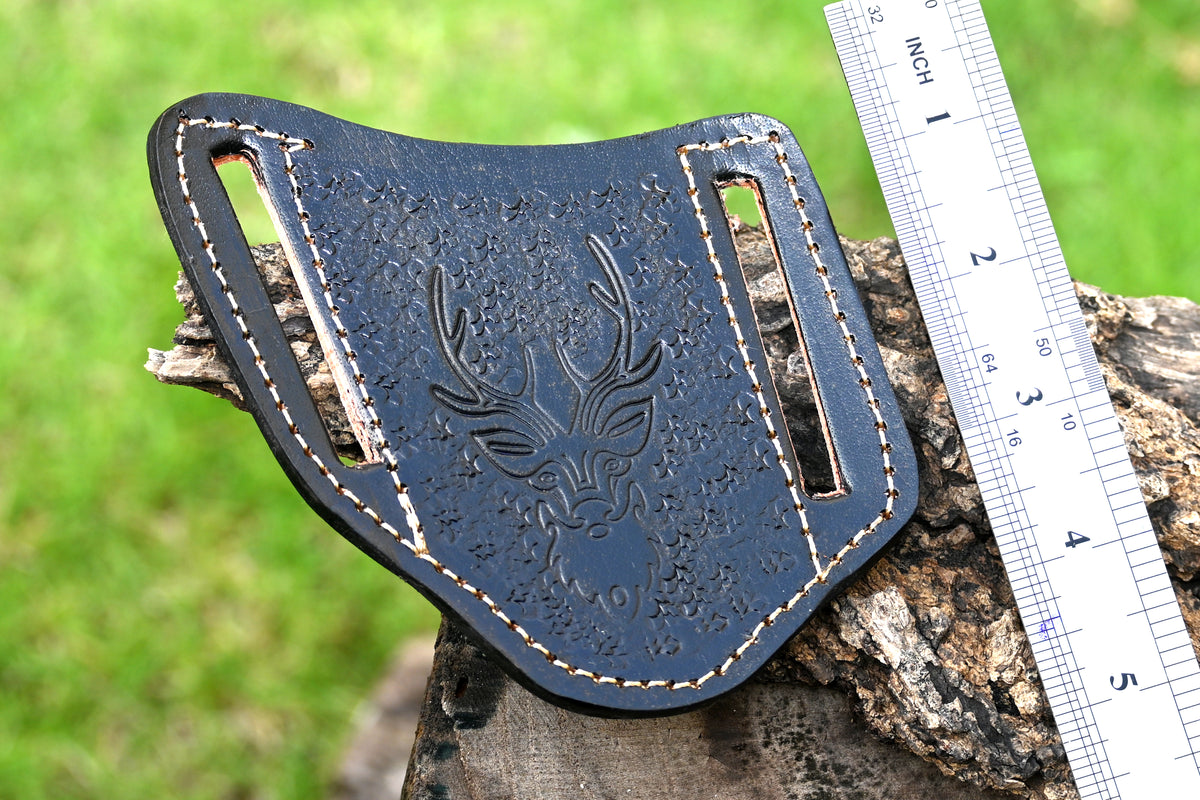 CUSTOM HANDMADE COW LEATHER SHEATH FOR FOLDING BLADE KNIFE SURVIVAL EVERYDAY CARRY 2748