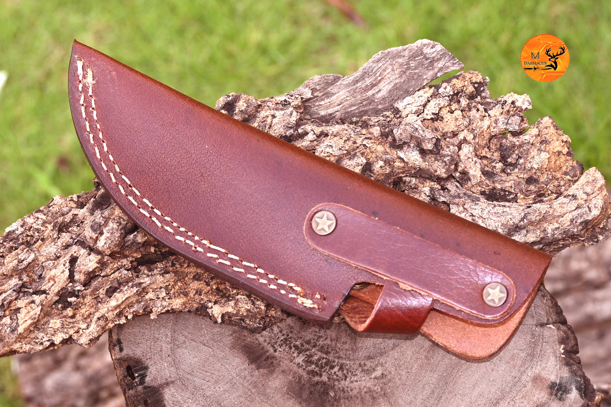 CUSTOM HANDMADE COW LEATHER SHEATH FOR FIXED BLADE KNIFE SURVIVAL EVERYDAY CARRY 2750