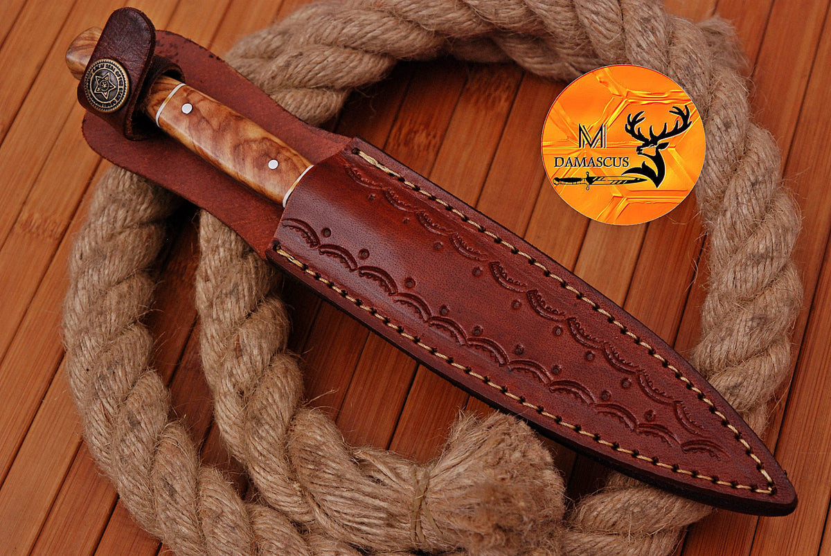 CUSTOM HANDMADE FORGED DAMASCUS STEEL BOOT KNIFE THROWING DAGGER HUNTING KNIFE EDC 1618