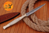 CUSTOM HANDMADE FORGED DAMASCUS STEEL BOOT KNIFE THROWING DAGGER HUNTING KNIFE EDC 1619
