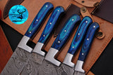 CUSTOM MADE CHEF KNIFE SET HAND FORGED DAMASCUS STEEL KITCHEN KNIVES SET WITH WOOD HANDLE 1575