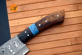 Chef Knife Custom Made Hand Forged Damascus Steel Utility Kitchen Knife With Wood Handle