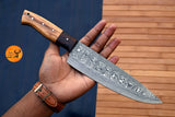 Chef Knife Custom Made Hand Forged Damascus Steel Utility Kitchen Knife With Wood Handle 2071