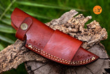 CUSTOM HANDMADE COW LEATHER SHEATH FOR FIXED BLADE KNIFE SURVIVAL EVERYDAY CARRY 2755