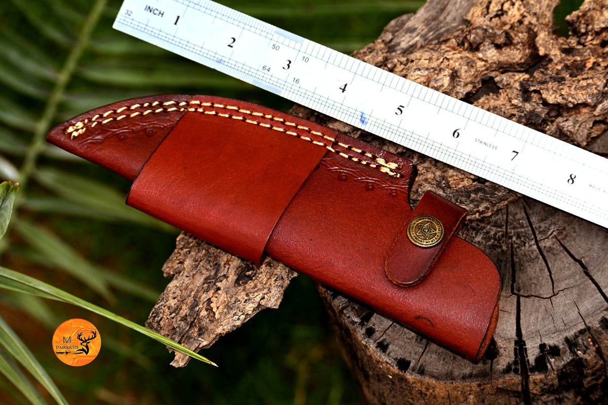 CUSTOM HANDMADE COW LEATHER SHEATH FOR FIXED BLADE KNIFE SURVIVAL EVERYDAY CARRY 2755