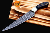 Chef Knife Custom Made Hand Forged Damascus Steel Utility Kitchen Knife With Wood And Brass Steel Handle
