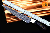 Chef Knife Custom Made Hand Forged Damascus Steel Utility Kitchen Knife With Wood And Brass Steel Handle