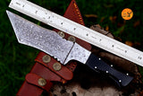 CUSTOM HANDMADE FORGED DAMASCUS STEEL TANTO SKINNING KNIFE HUNTING BOWIE KNIFE SURVIVAL EDC 2775