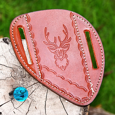 CUSTOM HANDMADE COW LEATHER SHEATH FOR FOLDING BLADE KNIFE SURVIVAL EVERYDAY CARRY 2767