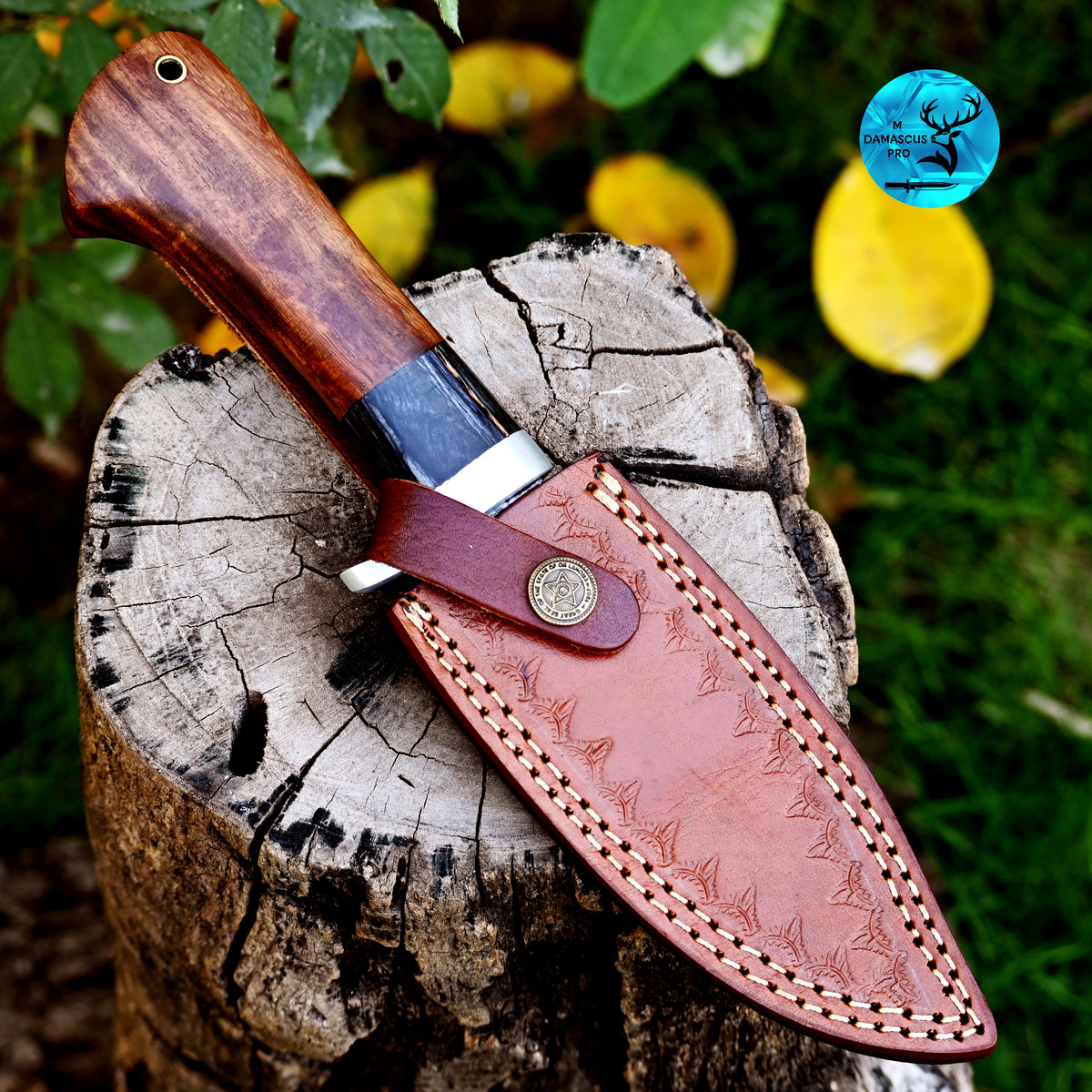 CUSTOM HANDMADE FORGED DAMASCUS STEEL SKINNING KNIFE HUNTING BOWIE KNIFE SURVIVAL EDC 2787