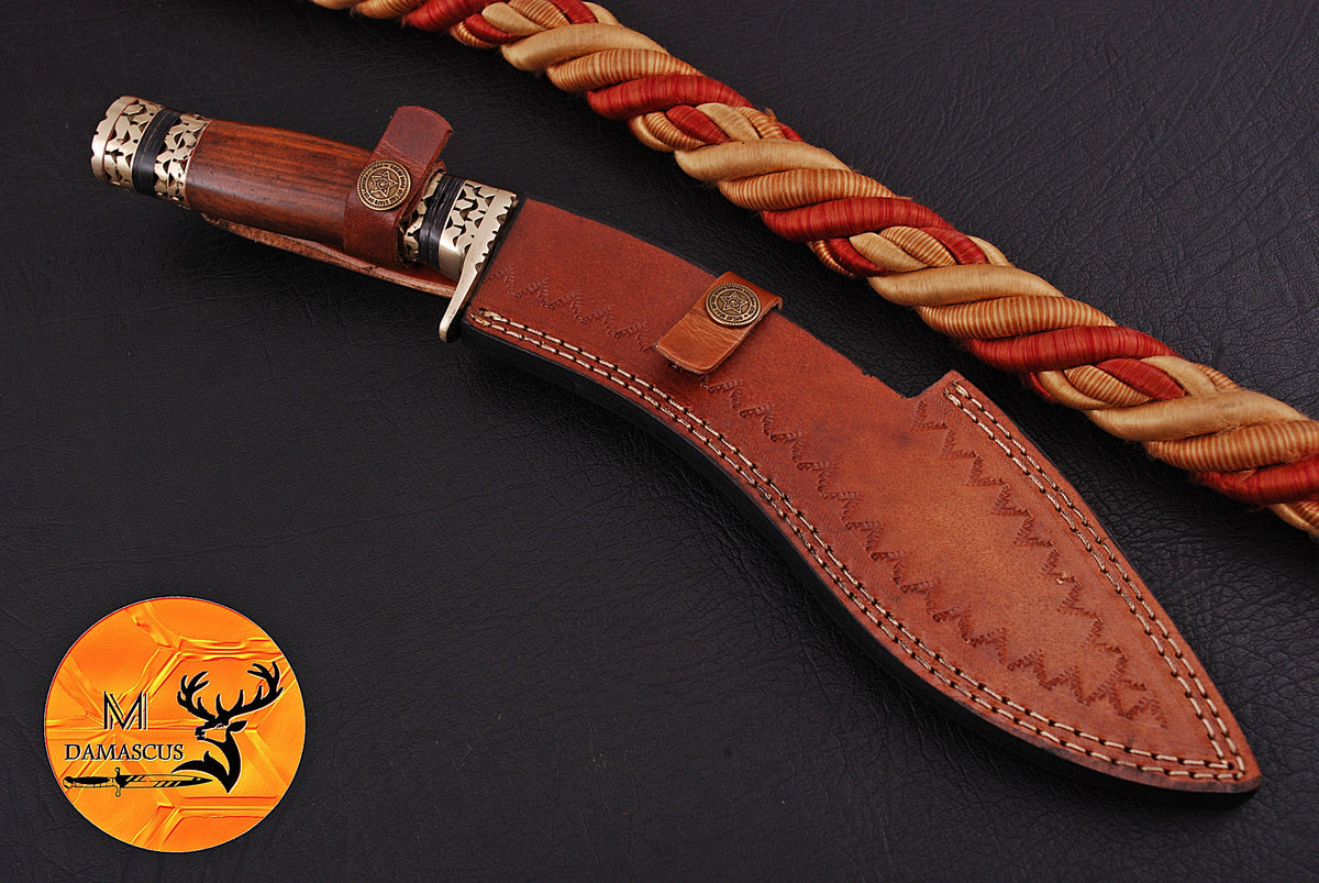 CUSTOM HANDMADE FORGED DAMASCUS STEEL KUKRI KNIFE HUNTING BOWIE KNIFE SURVIVAL EDC 1320