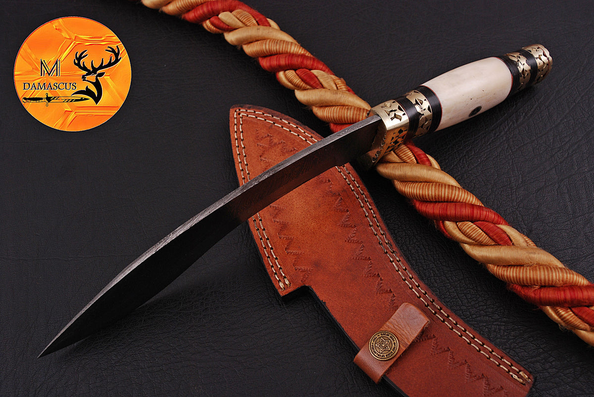 CUSTOM HANDMADE FORGED DAMASCUS STEEL KUKRI KNIFE HUNTING BOWIE KNIFE SURVIVAL EDC 1318