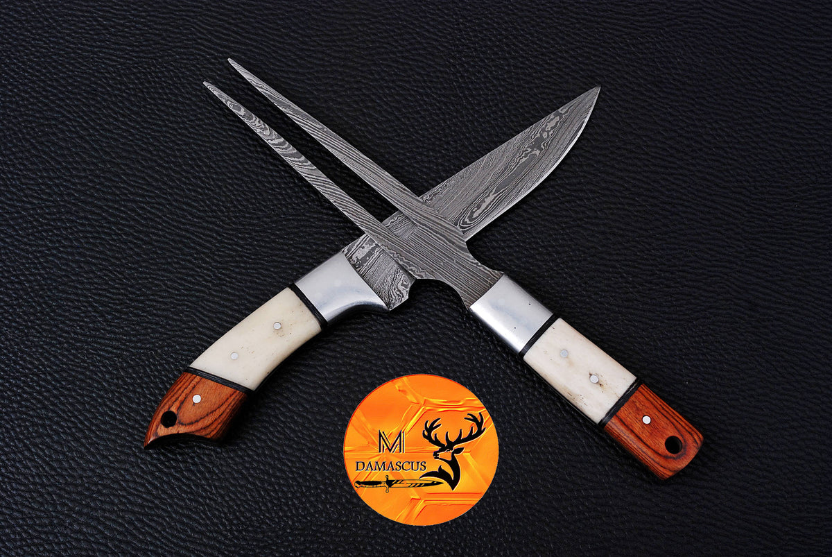 CUSTOM MADE CHEF KNIFE SET HAND FORGED DAMASCUS STEEL KITCHEN KNIVES SET WITH WOOD HANDLE 1789