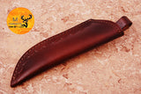 CUSTOM HANDMADE COW LEATHER SHEATH FOR FIXED BLADE KNIFE SURVIVAL EVERYDAY CARRY