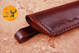CUSTOM HANDMADE COW LEATHER SHEATH FOR FIXED BLADE KNIFE SURVIVAL EVERYDAY CARRY