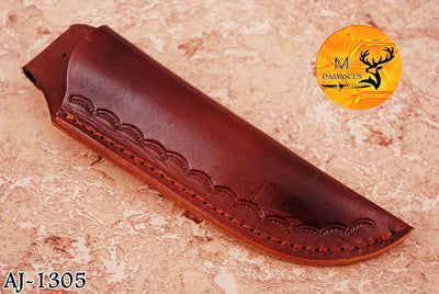 CUSTOM HANDMADE COW LEATHER SHEATH FOR FIXED BLADE KNIFE SURVIVAL EVERYDAY CARRY 1305