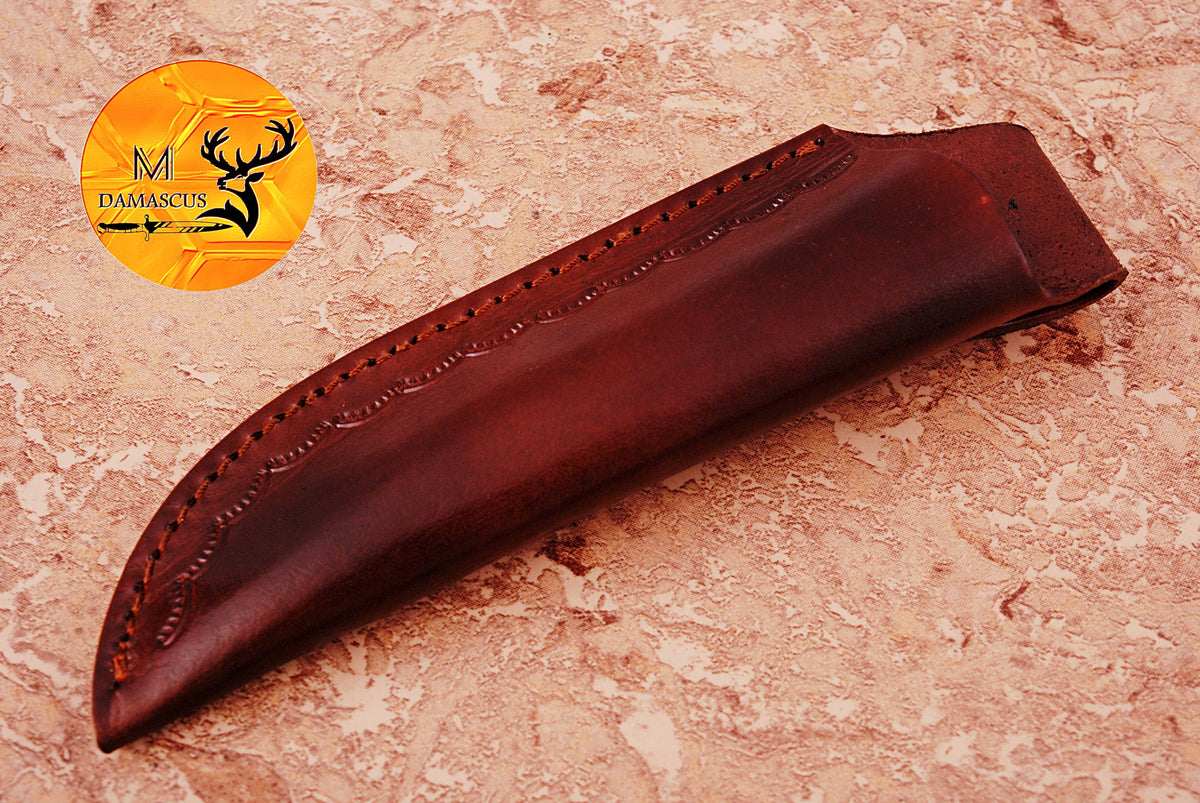 CUSTOM HANDMADE COW LEATHER SHEATH FOR FIXED BLADE KNIFE SURVIVAL EVERYDAY CARRY 1305