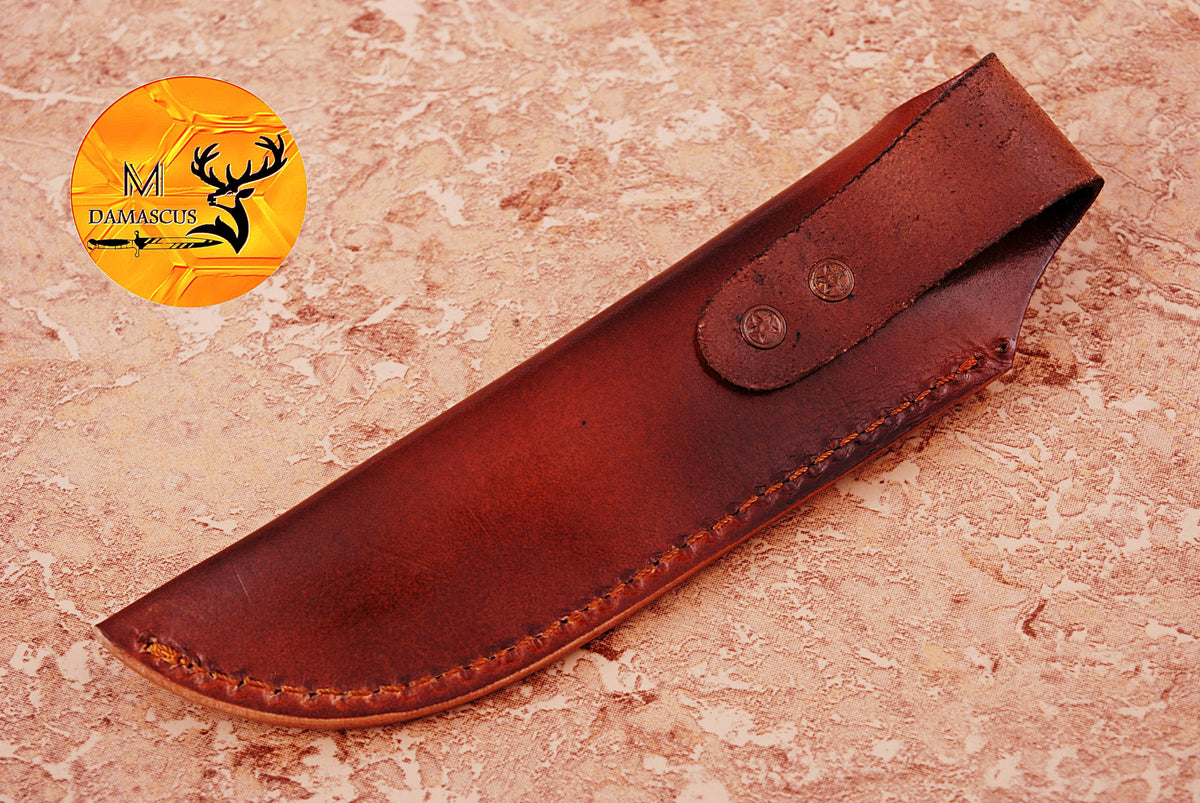 CUSTOM HANDMADE COW LEATHER SHEATH FOR FIXED BLADE KNIFE SURVIVAL EVERYDAY CARRY 1305
