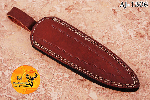 CUSTOM HANDMADE COW LEATHER SHEATH FOR FIXED BLADE KNIFE SURVIVAL EVERYDAY CARRY 1306