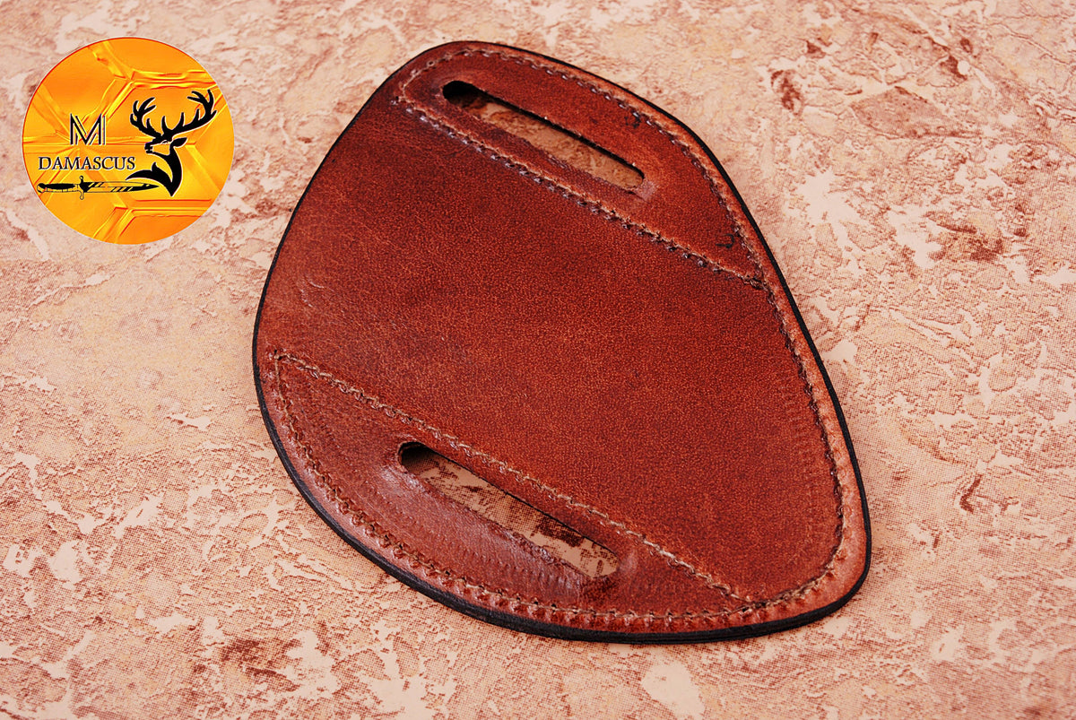 CUSTOM HANDMADE COW LEATHER SHEATH FOR FIXED BLADE KNIFE SURVIVAL EVERYDAY CARRY 1307
