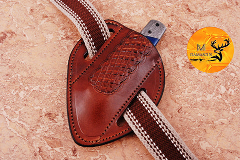 CUSTOM HANDMADE COW LEATHER SHEATH FOR FIXED BLADE KNIFE SURVIVAL EVERYDAY CARRY 1307