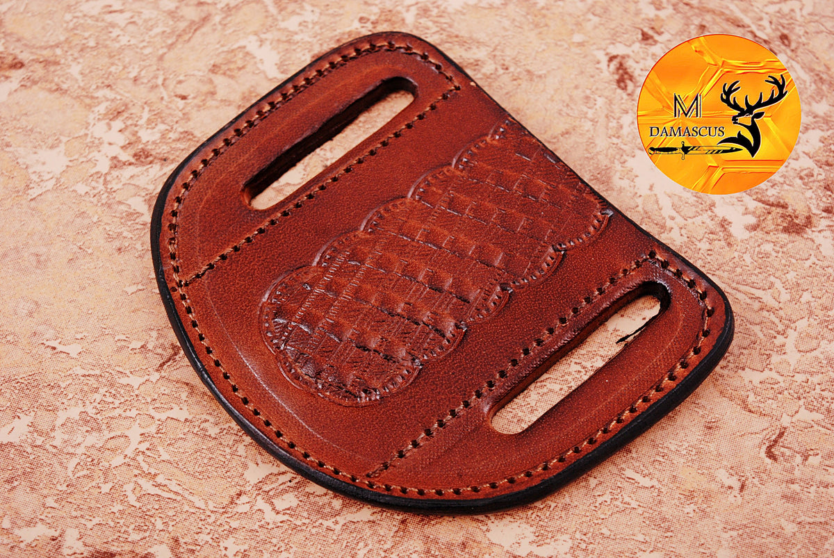 CUSTOM HANDMADE COW LEATHER SHEATH FOR FOLDING BLADE KNIFE SURVIVAL EVERYDAY CARRY 1308