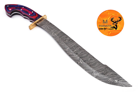 CUSTOM MADE HAND FORGED DAMASCUS STEEL VIKING SWORD WITH WOOD HANDLE 1657