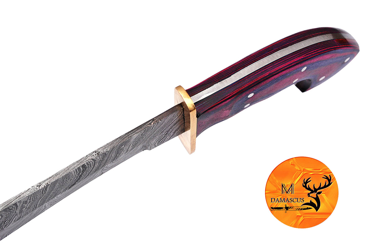 CUSTOM MADE HAND FORGED DAMASCUS STEEL VIKING SWORD WITH WOOD HANDLE 1657