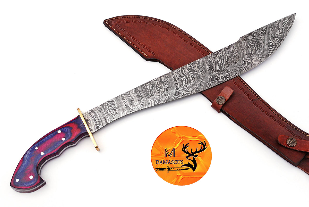 CUSTOM MADE HAND FORGED DAMASCUS STEEL VIKING SWORD WITH WOOD HANDLE 1657