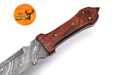 CUSTOM MADE HAND FORGED DAMASCUS STEEL VIKING SWORD DAGGER DOUBLE EDGE WITH WOOD HANDLE 1652