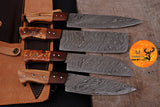 CUSTOM MADE CHEF KNIFE SET HAND FORGED DAMASCUS STEEL KITCHEN KNIVES SET WITH WOOD HANDLE 1589