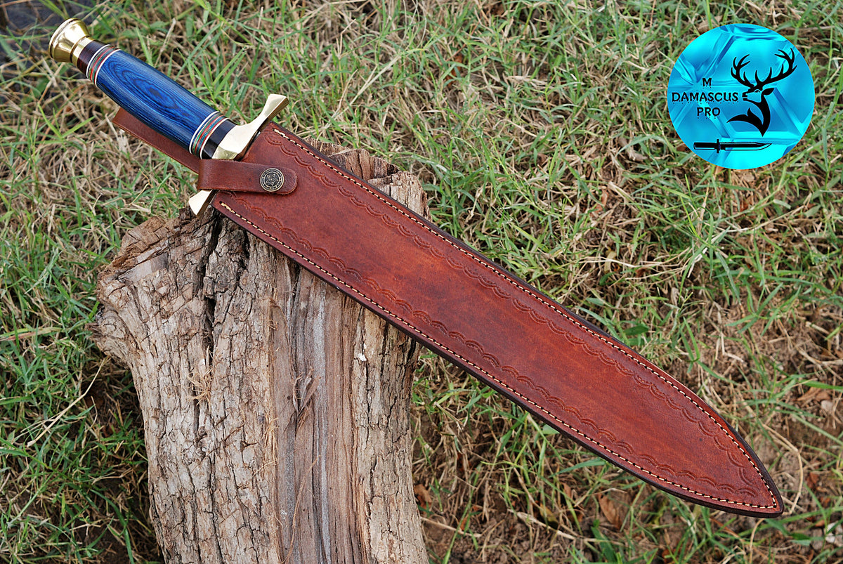 CUSTOM MADE HAND FORGED DAMASCUS STEEL VIKING SWORD DOUBLE EDGE DAGGER SWORD WITH WOOD HANDLE 1661