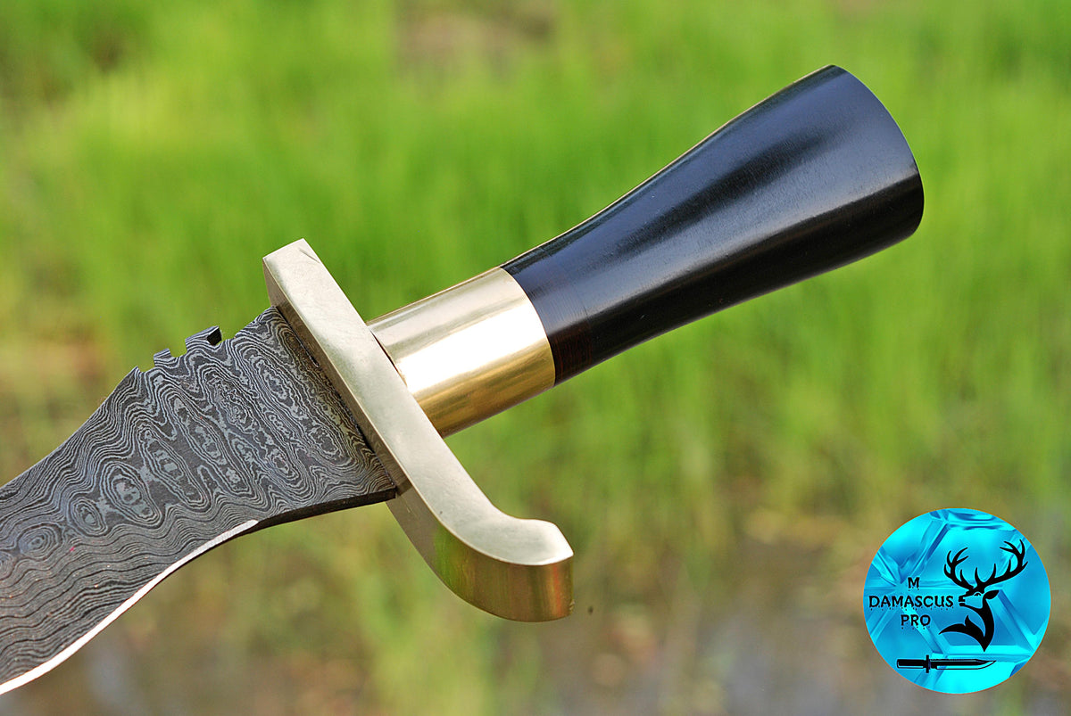 19" INCHES CUSTOM HANDMADE FORGED DAMASCUS STEEL VIKING SWORD WITH WOOD & BRASS GUARD HANDLE 1674