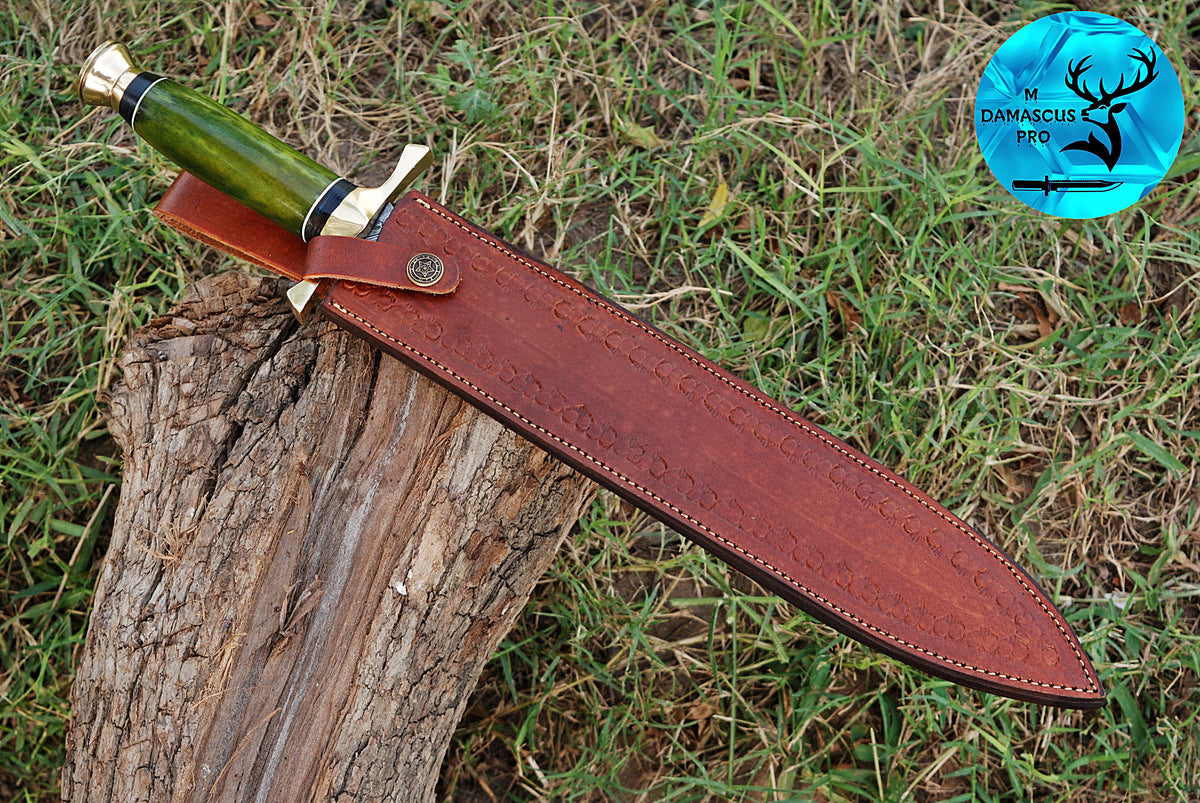 CUSTOM MADE HAND FORGED DAMASCUS STEEL VIKING SWORD DOUBLE EDGE DAGGER SWORD WITH CAMEL BONE HANDLE 1663